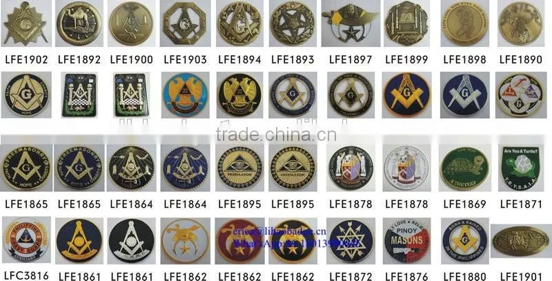 2016 New promotional item metal Masonic keyring cheap masonic key chains, gold masonic keyholder