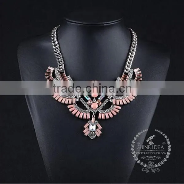 high quality vintage style rhinestone chunky statement necklace tin alloy fashion women pendant necklace 6390082