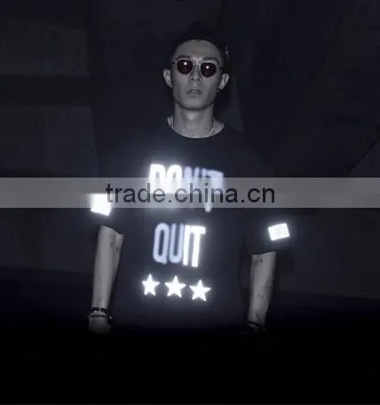 Customized design fashionable colorful outdoor streets Reflective T-shirt 100%cotton Eco-friendly Unisex Wholesale