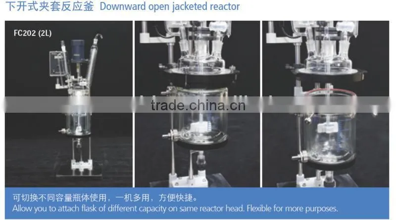 FC202 2L cap style jacketed glass reactor - SENCO-China made