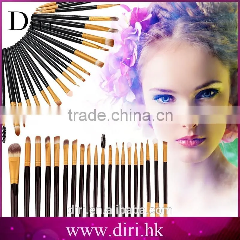 20pcs top quality black makeup cylinder cosmetics brushes