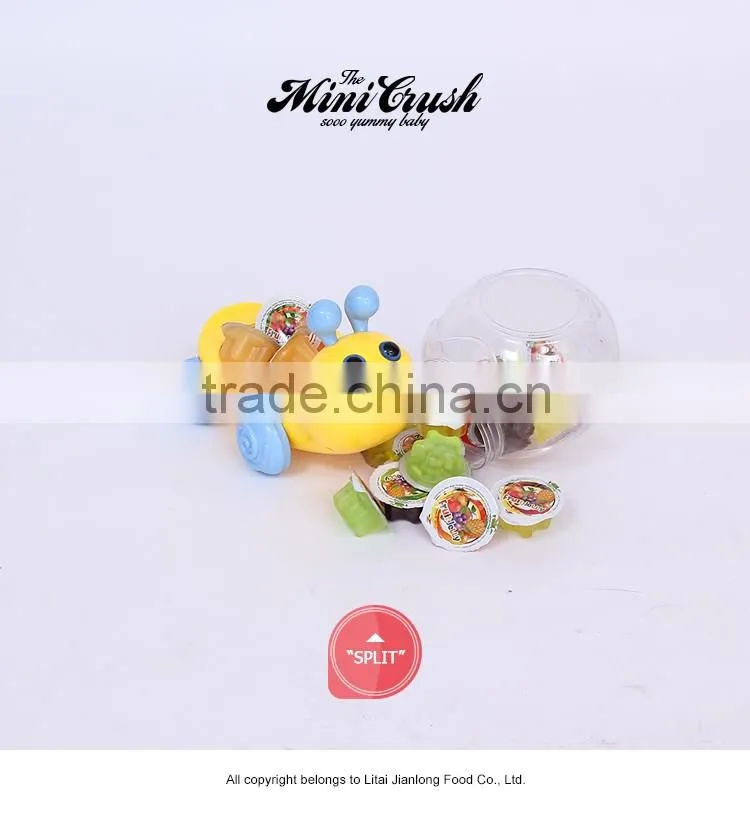 Mini cute snail toys package assorted fruit flavor lychee coconut jelly cup