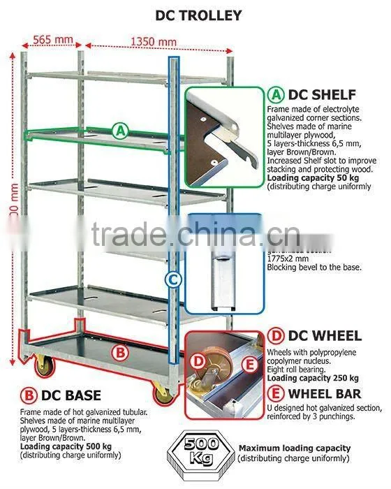 Flower Trolley/Goods Carrying Trolley/Storage Cargo Shelf