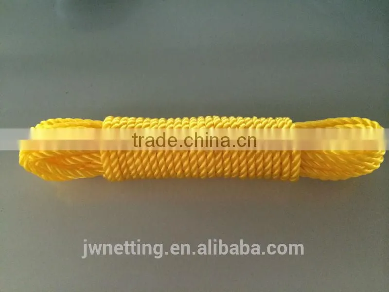 Yellow Durable Twisted PE / PP Rope