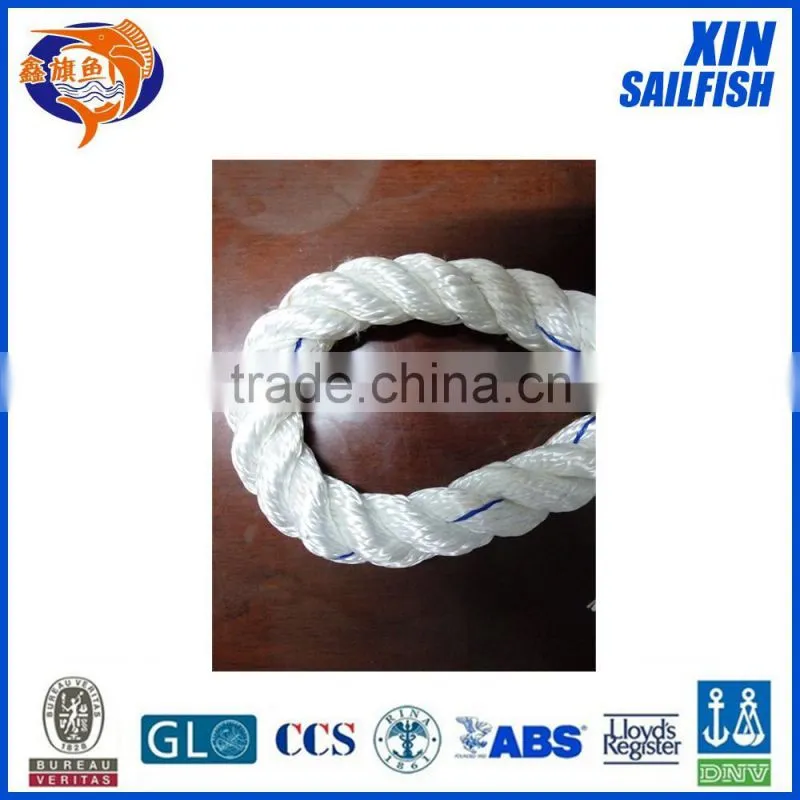 8 strands twisted nylon rope/polypropylene rope Braided Marine PP mooring rope