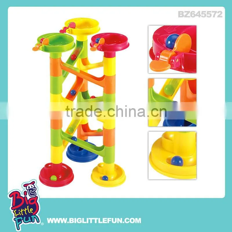 Plastic building blocks toys plastic marbles run construction system