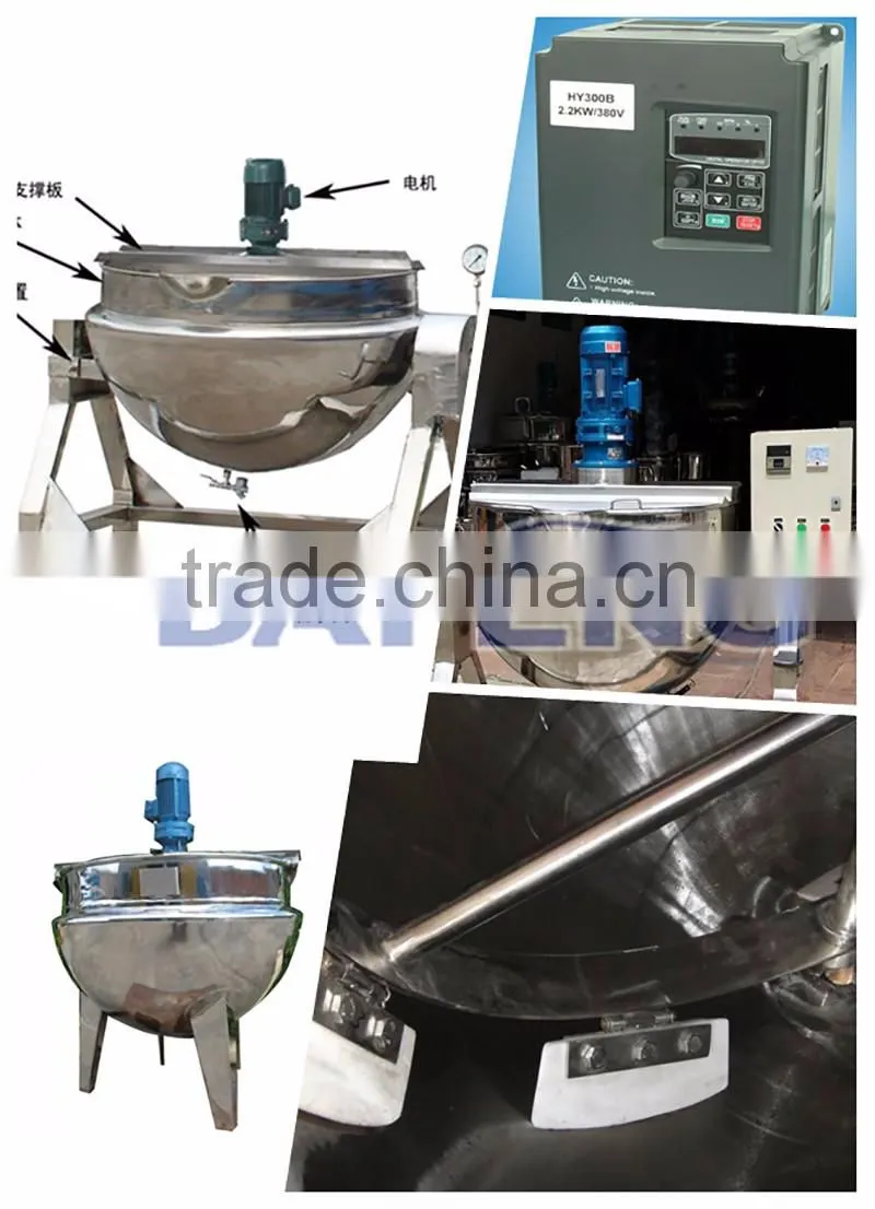 500L Stainless steel 304 candy electric cooking pot