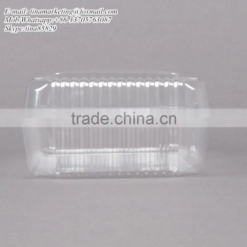 OPS Plastic Clear Clamshell Cake Container with Dome Hinged Lid Cheap Price