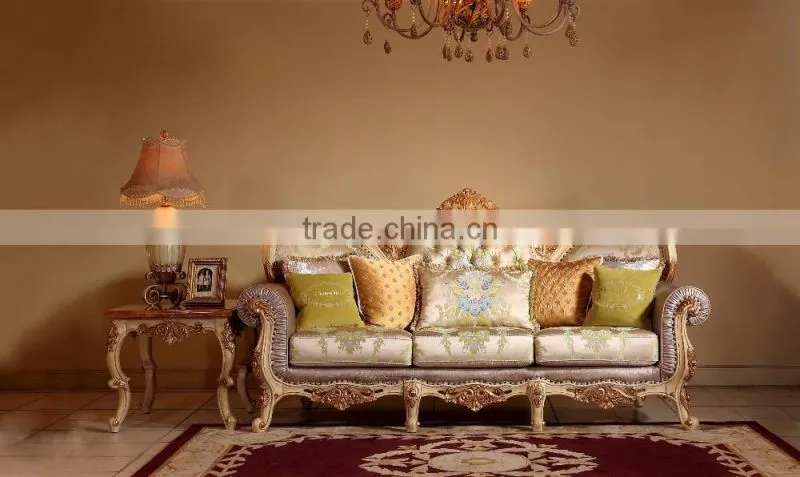 Victorian Solid Wood Hand Carved Royal Living Room Sofa And Coffee Table(MOQ=1 SET)