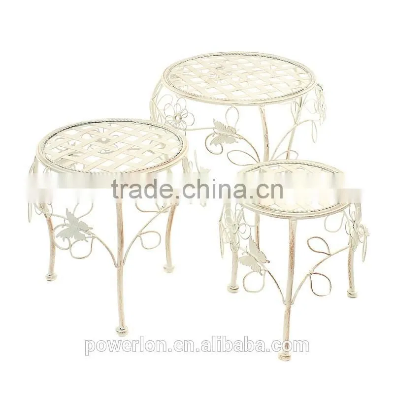 Antique White Metal Wedding Flower Planters