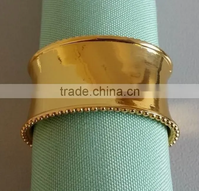 wholesale plain gold napkin ring