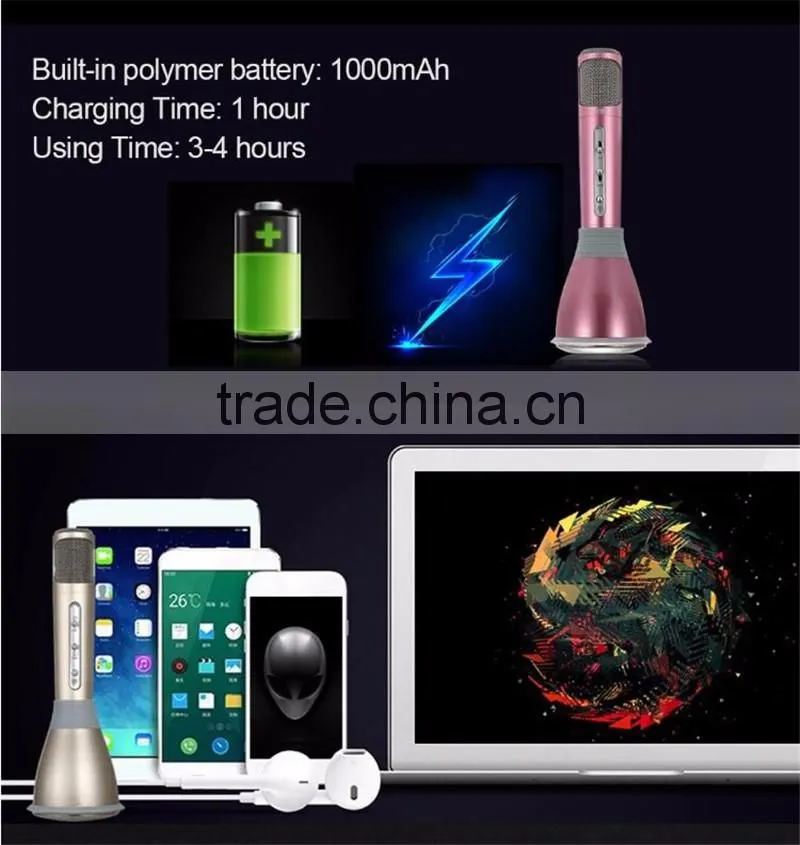 High quality mini portable wireless bluetooth microphone karaoke microphone K068 KTV Portable Karaoke Mini Microphone