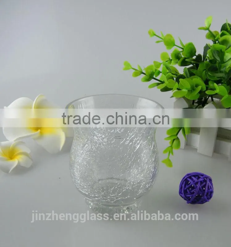 (factory) wholesale cracked glass candle holders