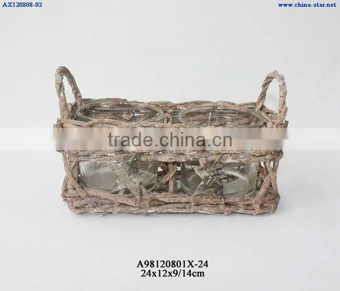 Rattan candle holder for christmas