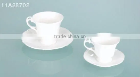 14PCS fine bone china white ceramic dinnerware tableware set