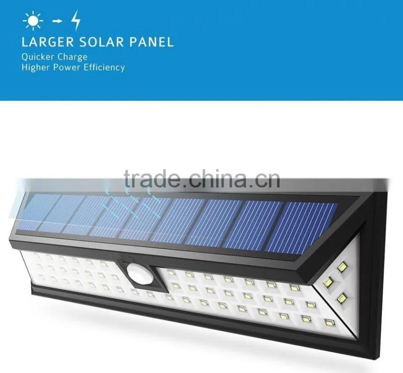 Bright 54LED Solar Power Led Wireless Security Waterproof solar street light for Diveway Patio Garden Path