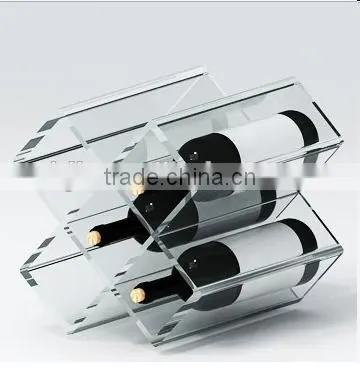 clear acrylic wine bottle holder for hotel/resturant/bar/home