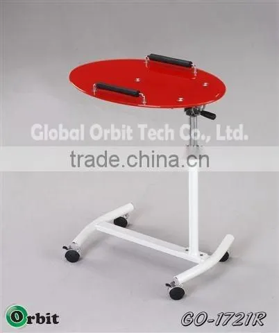 High quality office laptop table with wheels, mobile computer table cart