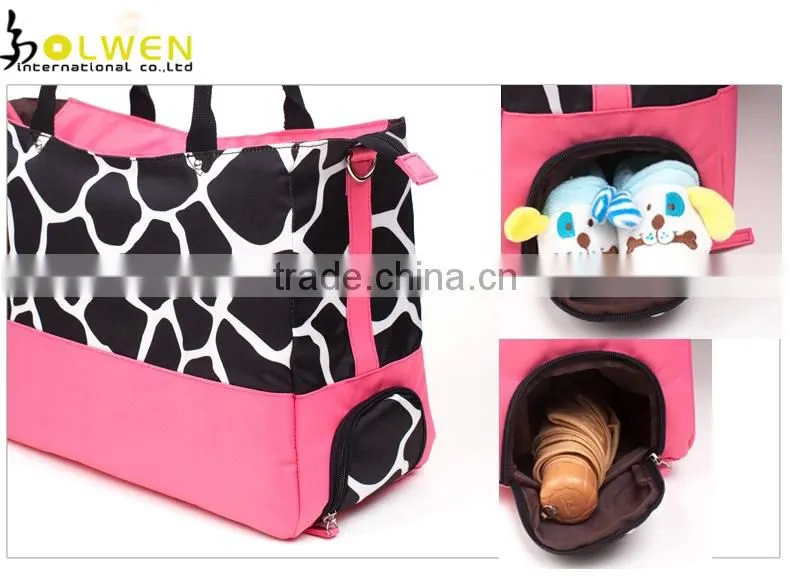 2015 Hot Selling Fashion Polyester Baby Diaper Bag