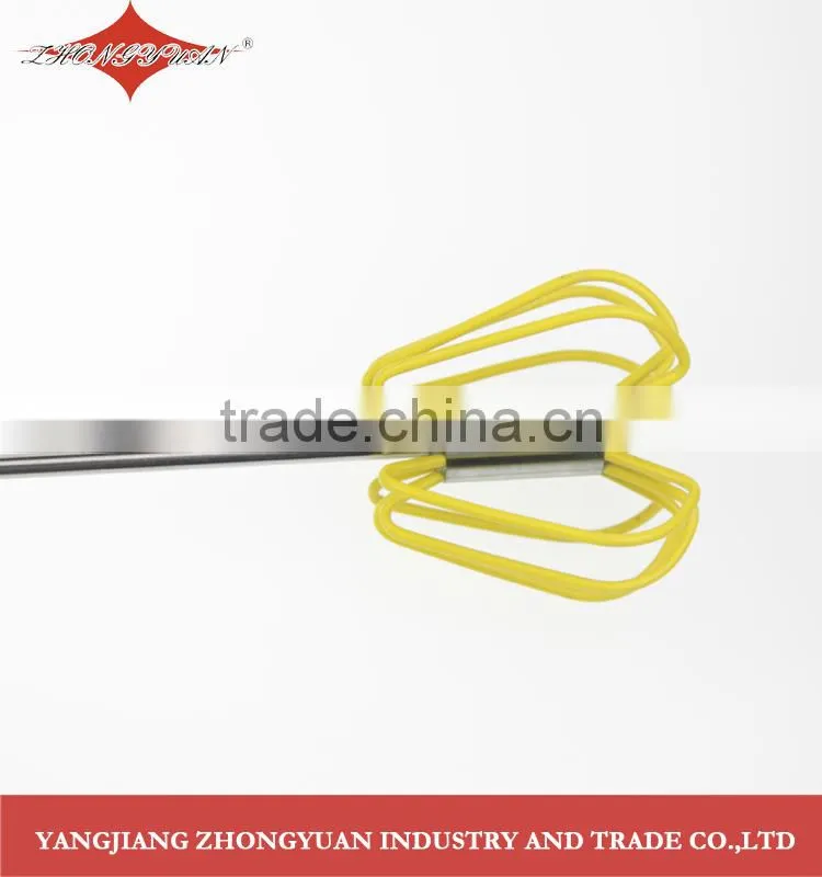 2014 newest Stainless steel rotary self-mixer miracle whisk silicone coated head, hand push,