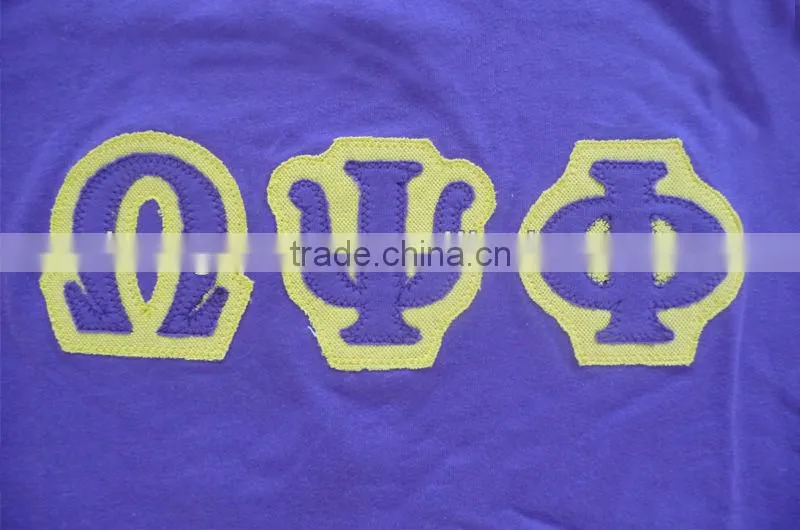 3D patches embroidery Greek symbol sports jersey knitted wear o neck Tshirts manufacturer in China