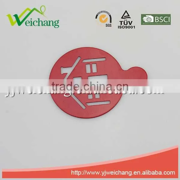WCTS422 Durable 18/0 powder coating Cappuccino Coffee Art Template coffee stencils house shape coffee stencil, food grade