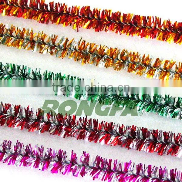 8mm x 50cm DIY handcraft two color metallic pipe cleaners