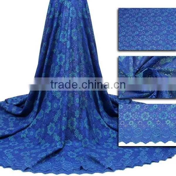 100% cotton swiss voile dry lace fabric with embroidery/ swiss voile lace in switzerland for garment SL0409-7
