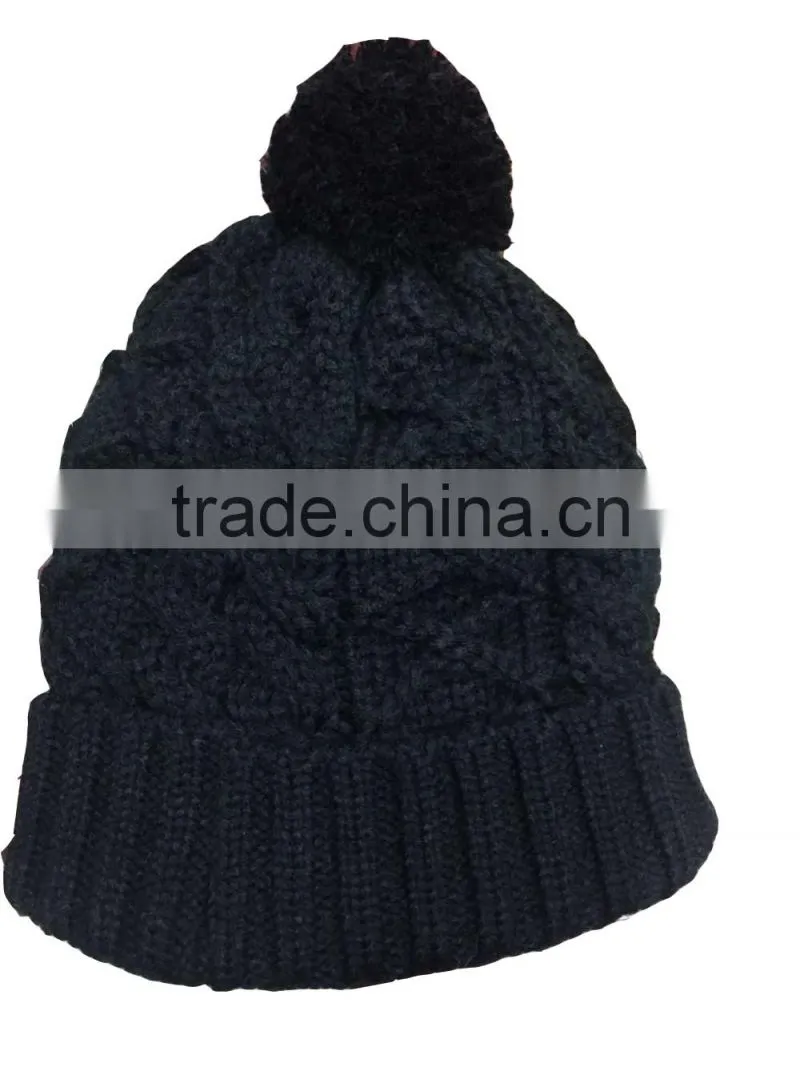 custom knitted pom beanie hat winter beanie hat