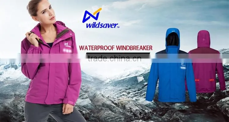 Wildsaver custom blue LED jacket nylon fabric for windbreaker