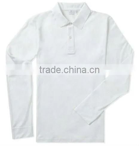 cheap discount polo shirts 2013 fashion custom 100% cotton hot sale newest design Custom Design white long sleeve polo t shirts
