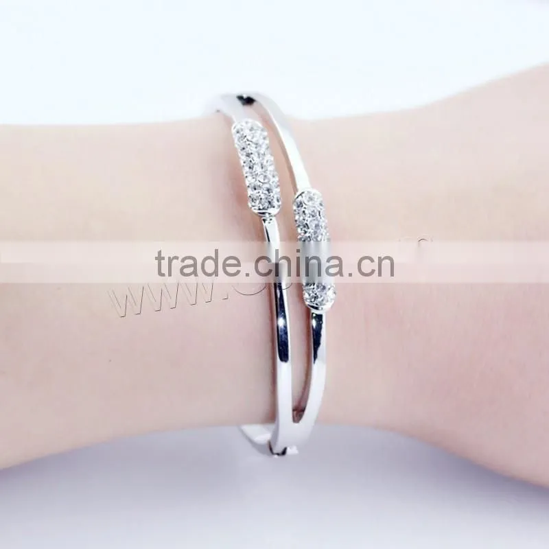 Rhinestone Zinc Alloy kara hair tie tiny bangle