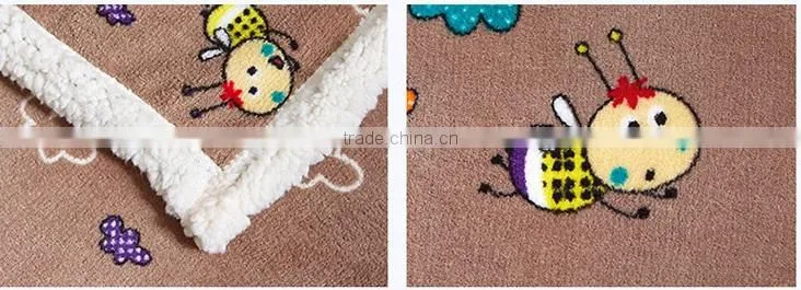 hard-working bee two-sides coral fleece blanket/sheet