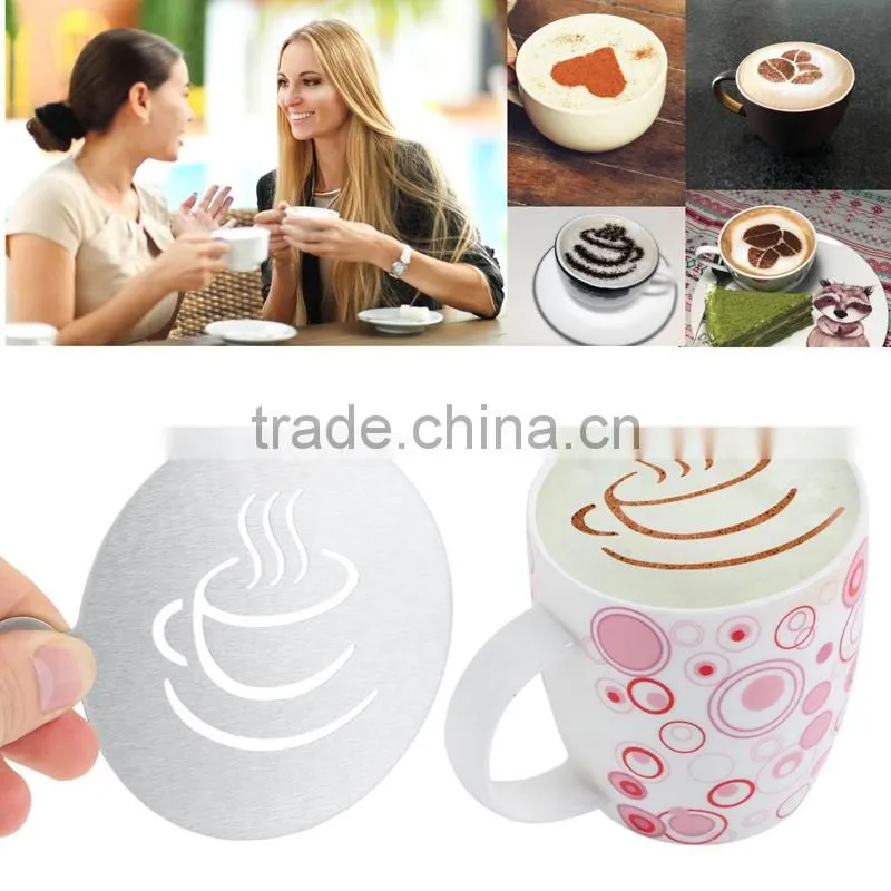 Hot selling 6 different model coffee stencil template for decoration