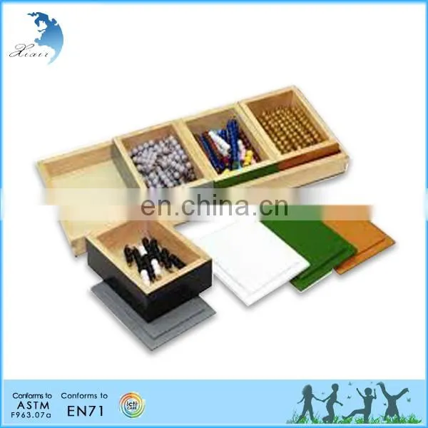 Preschool Wooden Educational Montessori Material EN71 Mathematic Toy Subtraction Snake Game in 4 Boxes