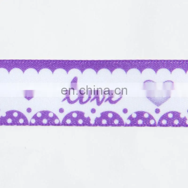 wholesale Valentine's day romantic love heat transfer printed ribbon