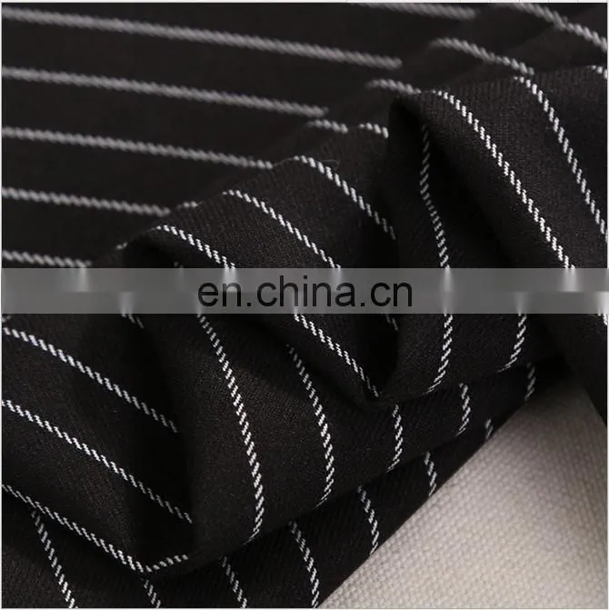 Polyester Viscose blend Shrink Resistant stripe Suiting Fabric