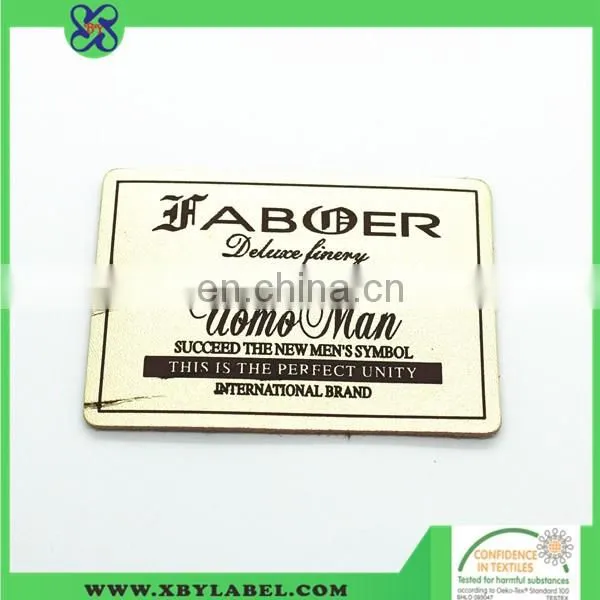 High quality leather label / pu leather logo for hangbags