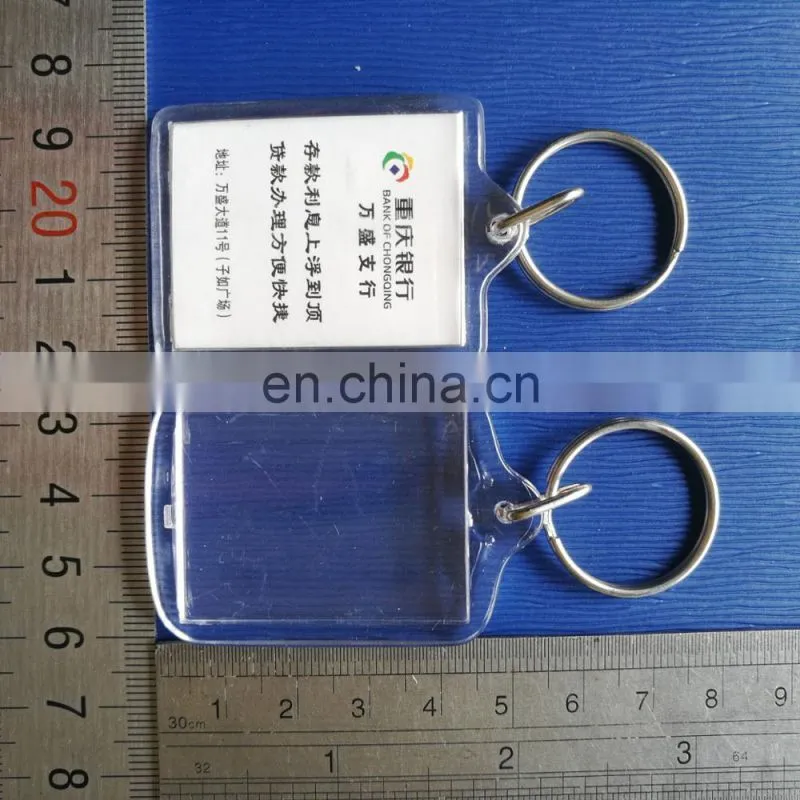 rectangle custom acrylic keychain with paper photo inside