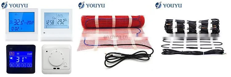 Radiant underfloor Under Tile Double-Core Foil Electric Heating Mat With Touch Thermoatat For Laminate
