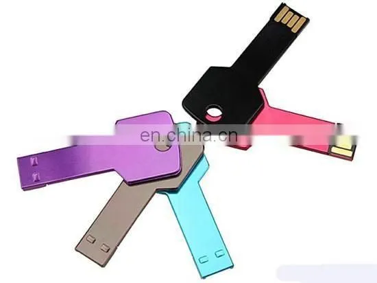 Metal material key shape USB sticks 2.0 8gb 16gb promotional colorful key usb flash drive