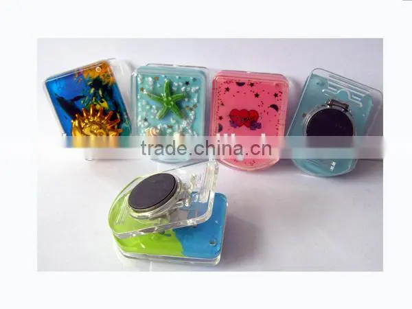 Country Souvenir Fridge Magnet, Liquid Sand Timer Sticker