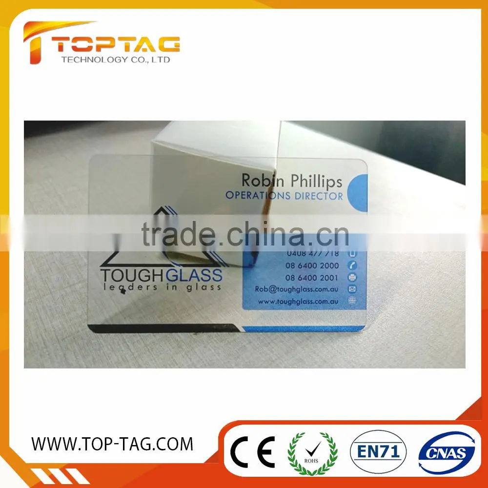Irregular shape Transparent clear pvc plastic card
