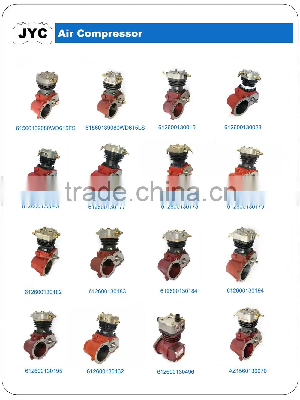 WD615 air compressor for sale with OE 612600130183
