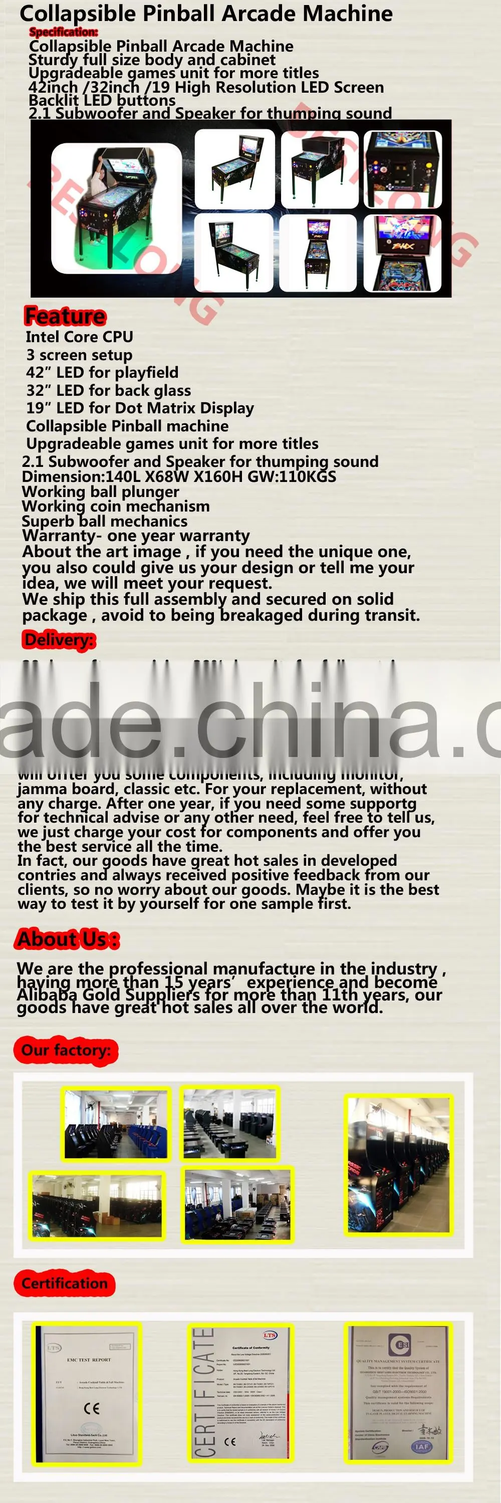 virtual pinball machine, arcade machine pinball games 430+games, 42/32/19inchLED Screen New Style Pinball Arcade Game Machine