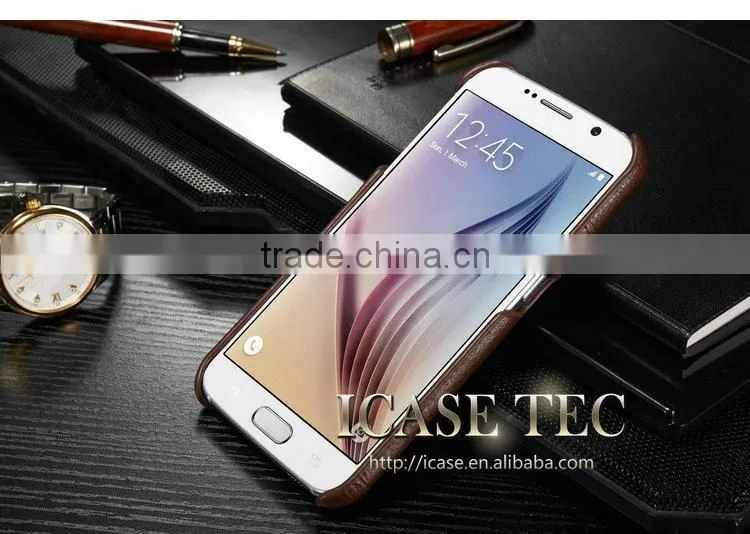 iCase For samsung galaxy s6 leather case, For samsung s6 phone case, Genuine leather Back Case