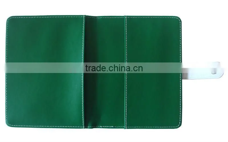 PU green note book card holder leather pocket business card cardboard business card holder