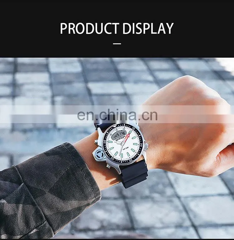 Sanda 3008 New Retro Men Digital Wristwatch Clock Luminous Chronograph Designer Brand Watches