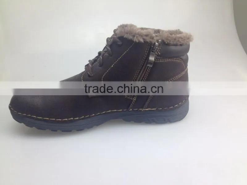 2016 High quality leather boot men warm fur lining light outsole hotsell styles