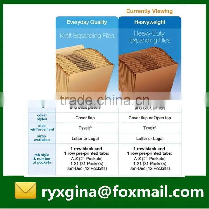 Latest arrival cardboard expanding file folder with handle